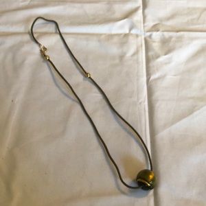 Necklace with charm and 14k gold balls and clasp